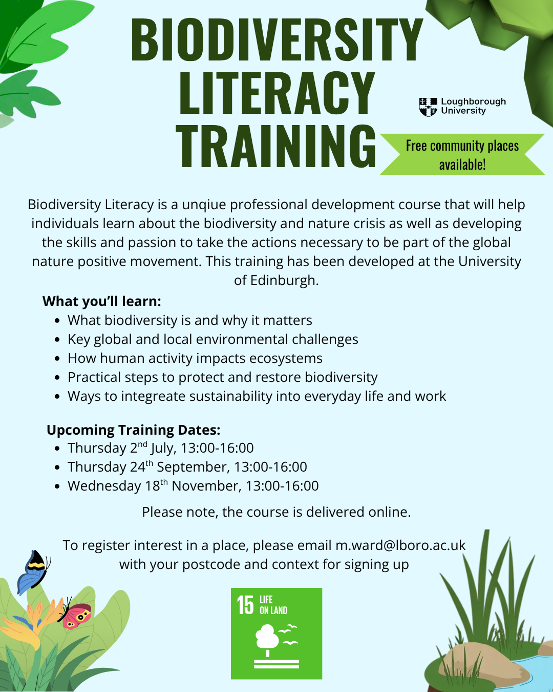 Biodiversity Literacy Training poster