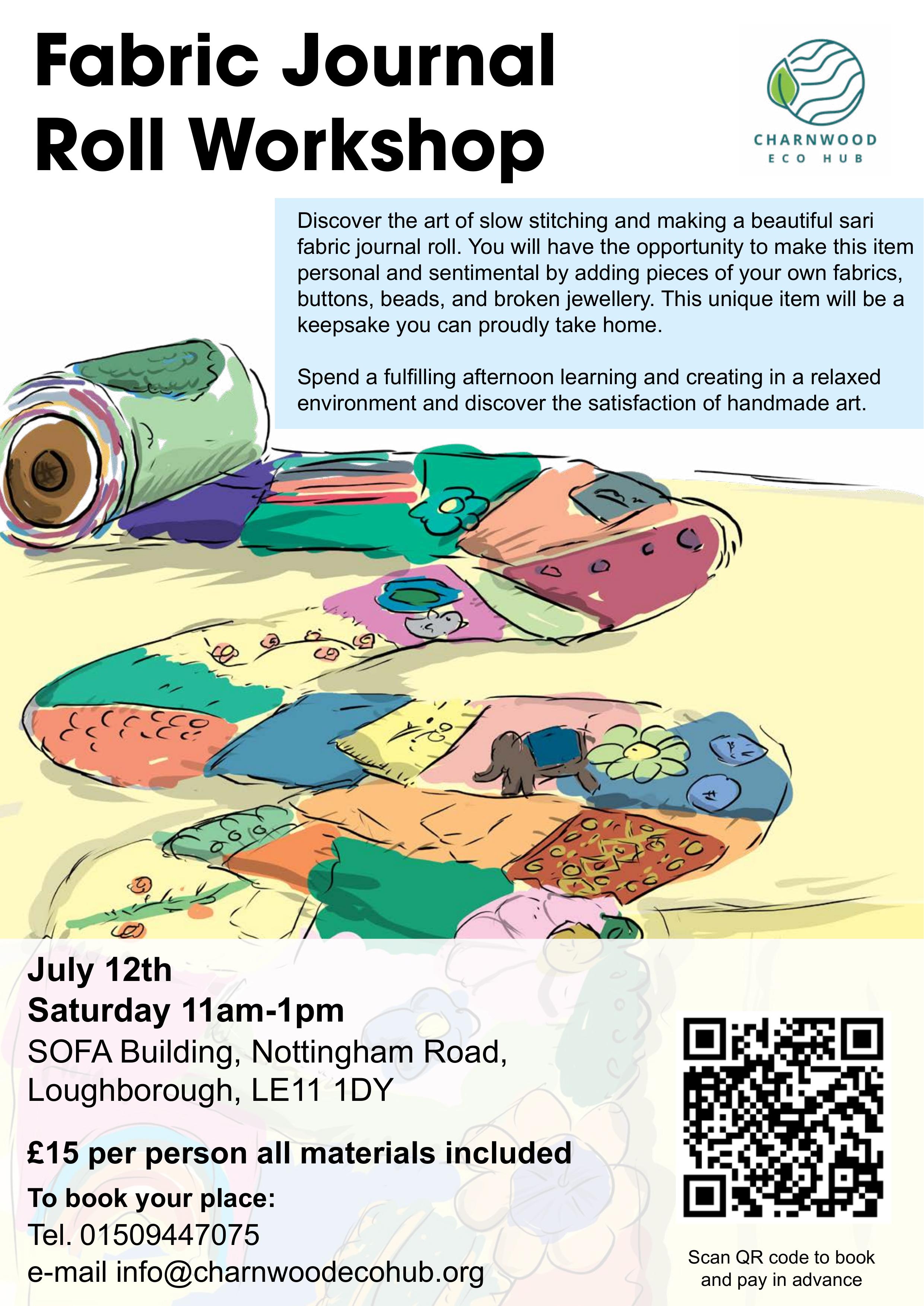 Fabric Journal Roll Workshop poster