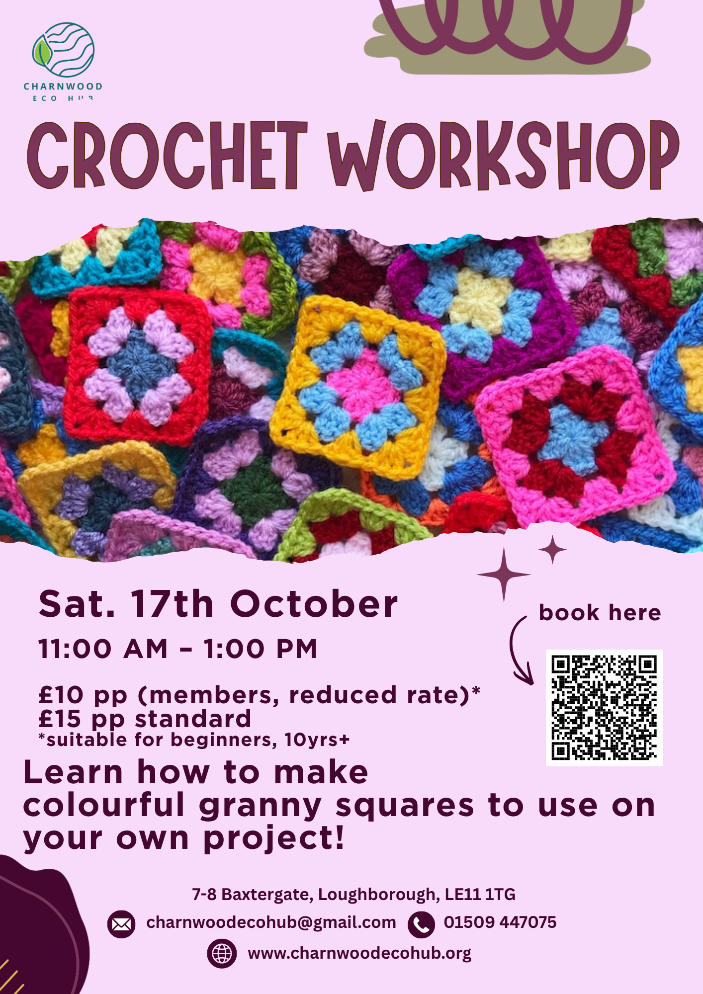 Grannt Squares Crochet Workshop poster