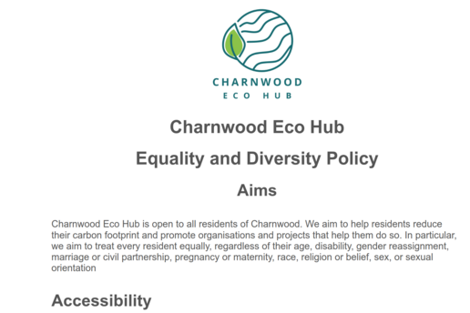 Charnwood Eco Hub Equality and Diversity Policy