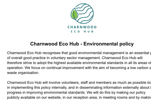 Charnwood Eco Hub Environmental Policy