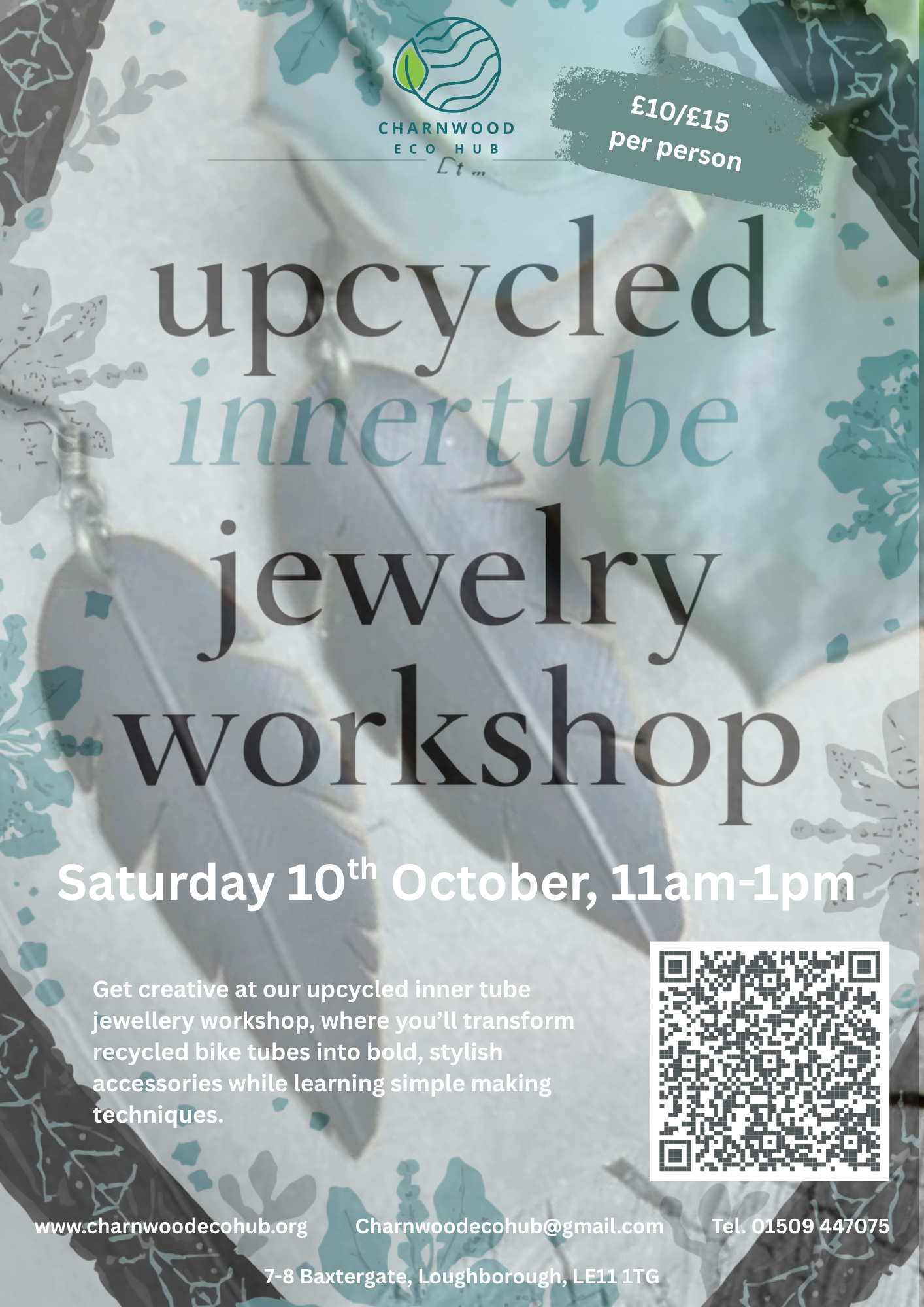 Upcycled Inner Tube Jewellery Making Workshop poster