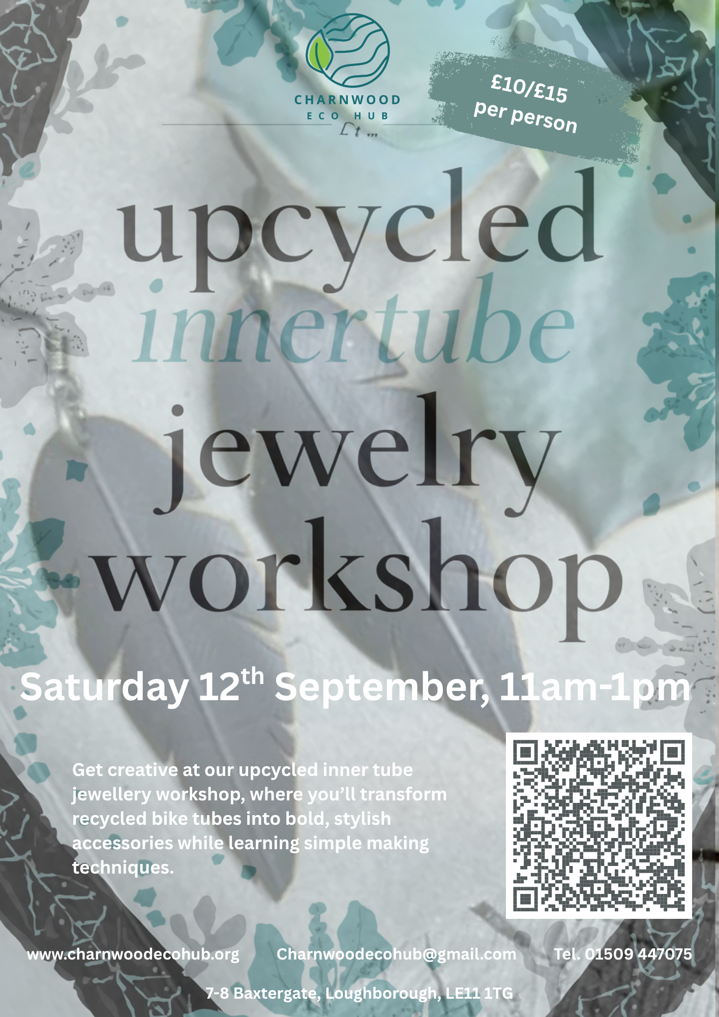Upcycled Inner Tube Jewellery Making Workshop poster