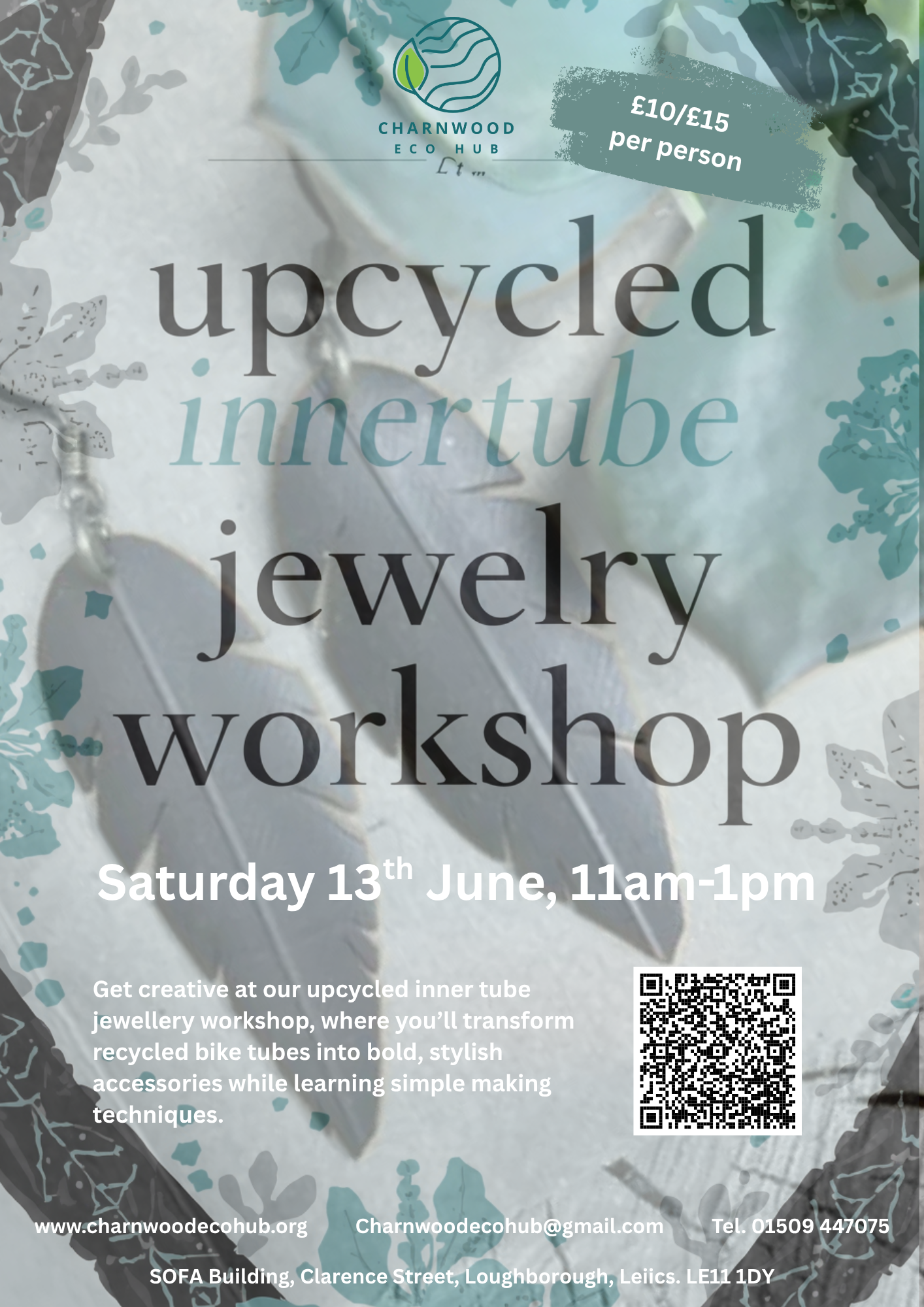 Upcycled Inner Tube Jewellery workshop poster
