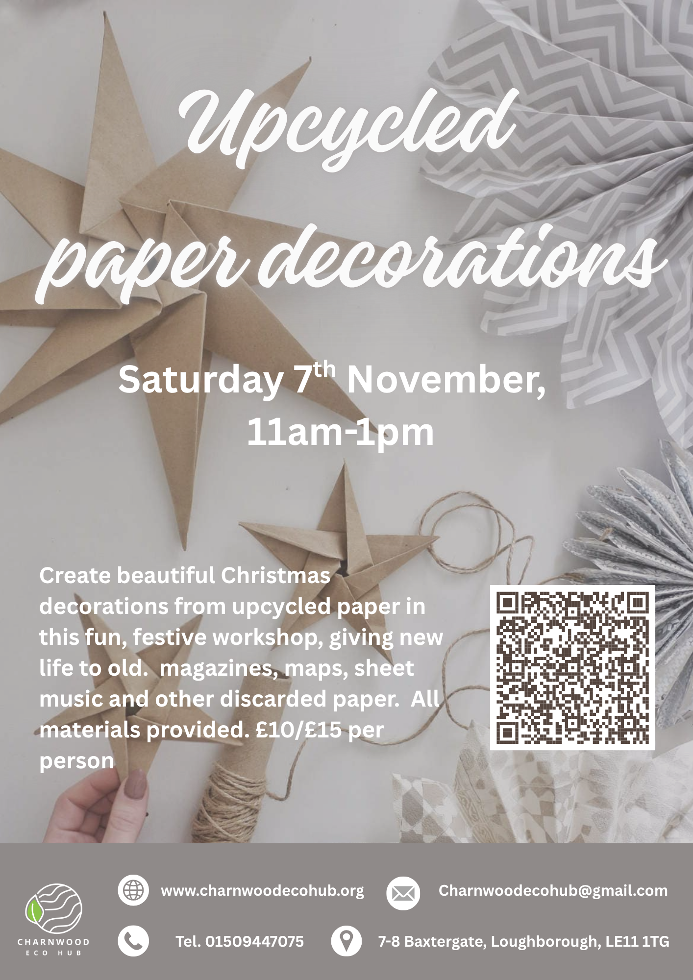 Upcycled Paper Christmas Decorations Poster